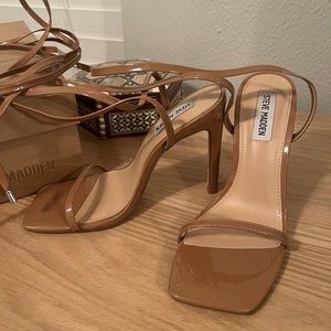 Steve Madden. Camel lace up heels.
